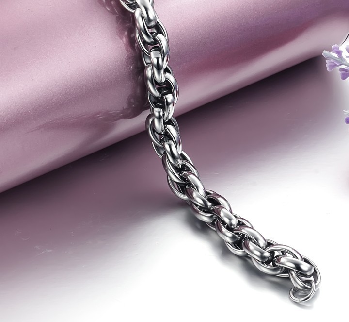 Kungslänk -Armband i rostfritt stål- 10mm - 4