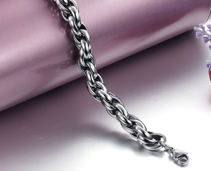 Kungslänk -Armband i rostfritt stål- 10mm - 2