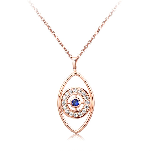 Halsband "Evil Eye" med Cubic Zirconia och i 18K Roséguldplätering