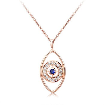 Halsband "Evil Eye" med Cubic Zirconia och i 18K Roséguldplätering