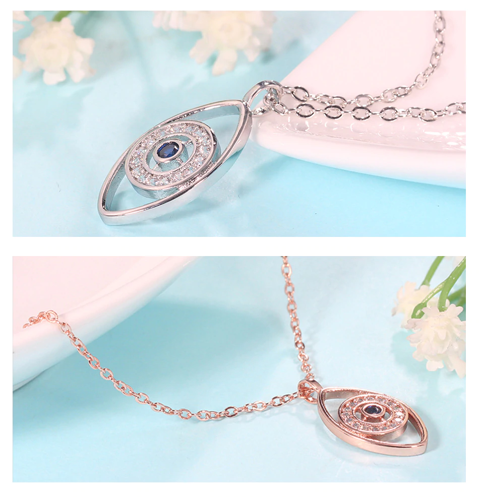 Halsband "Evil Eye" med Cubic Zirconia och i 18K Roséguldplätering - 2