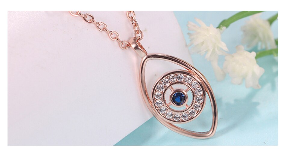 Halsband "Evil Eye" med Cubic Zirconia och i 18K Roséguldplätering - 3