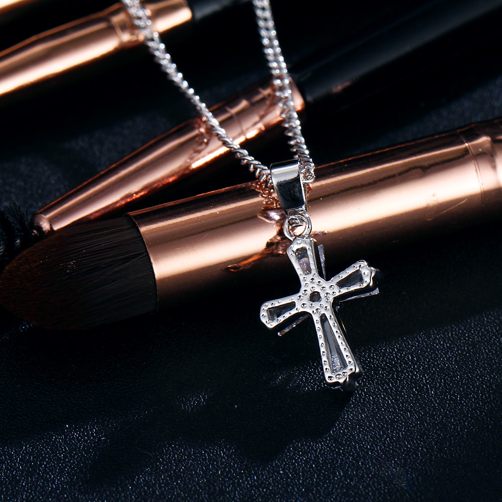 Halsband "Zirconia Cross" med Cubic Zirconia och i 925 Sterling Silverplätering - 3