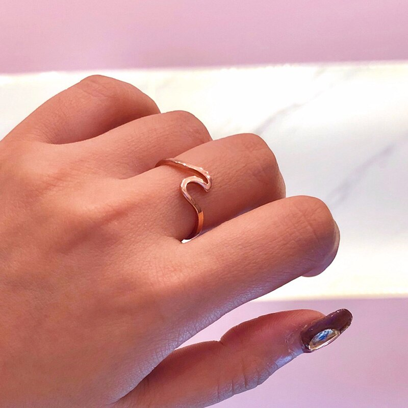 Ring  "Wave"  i 18K Guldplätering - 5
