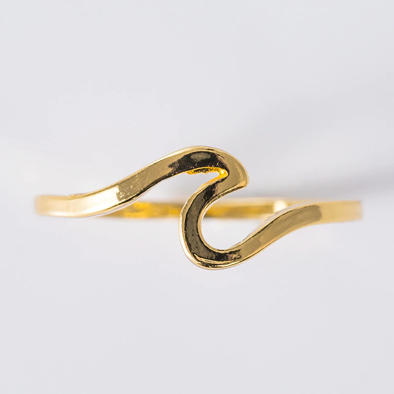 Ring  "Wave"  i 18K Guldplätering - 3