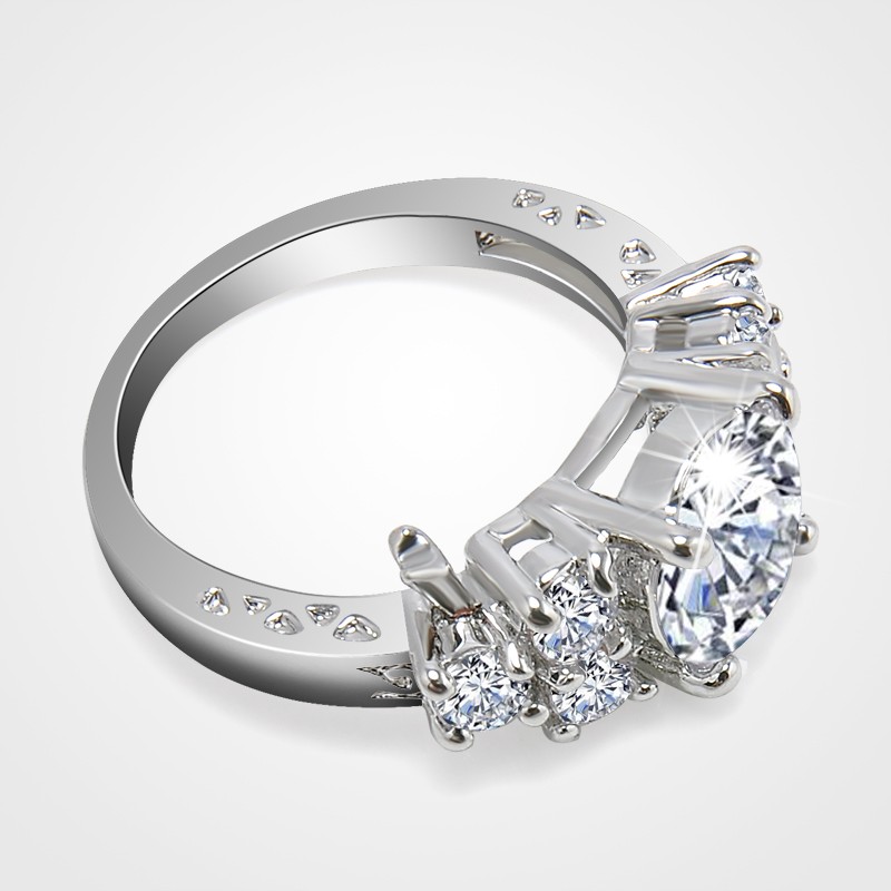 Ring med Cubic Zirconia i olika storlekar och i 925 Sterling Silverplätering - 4