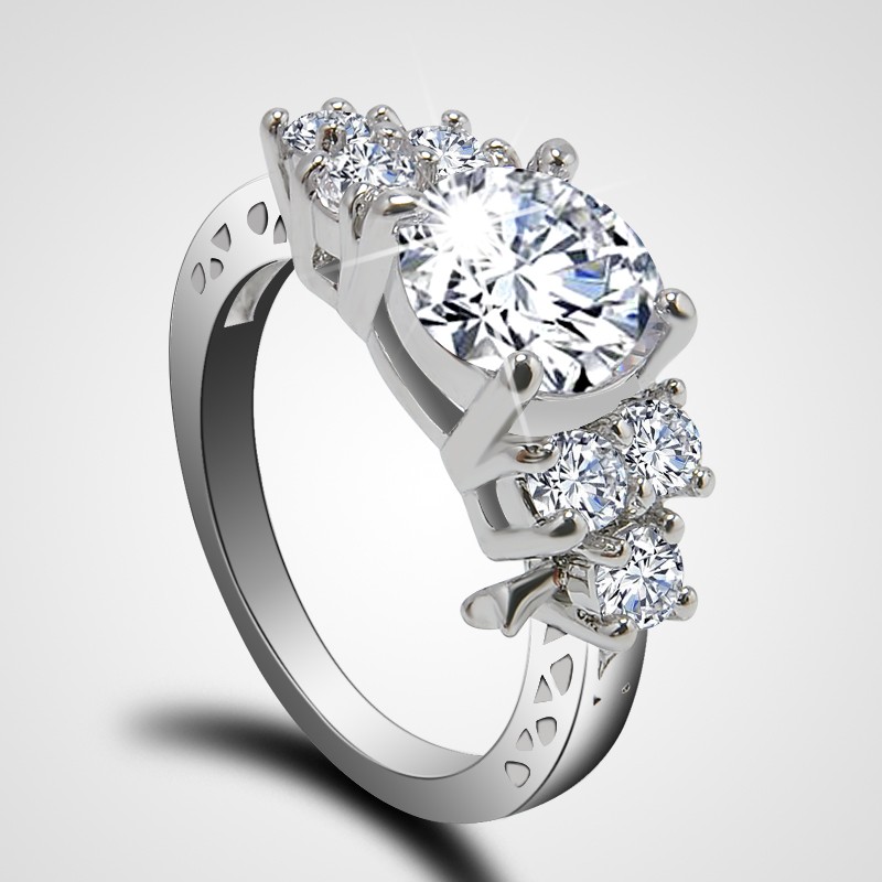 Ring med Cubic Zirconia i olika storlekar och i 925 Sterling Silverplätering - 3