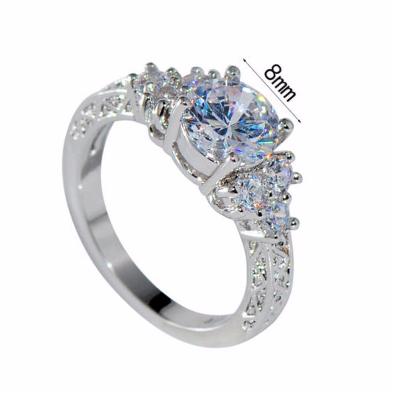 Ring med Cubic Zirconia i olika storlekar och i 925 Sterling Silverplätering - 8