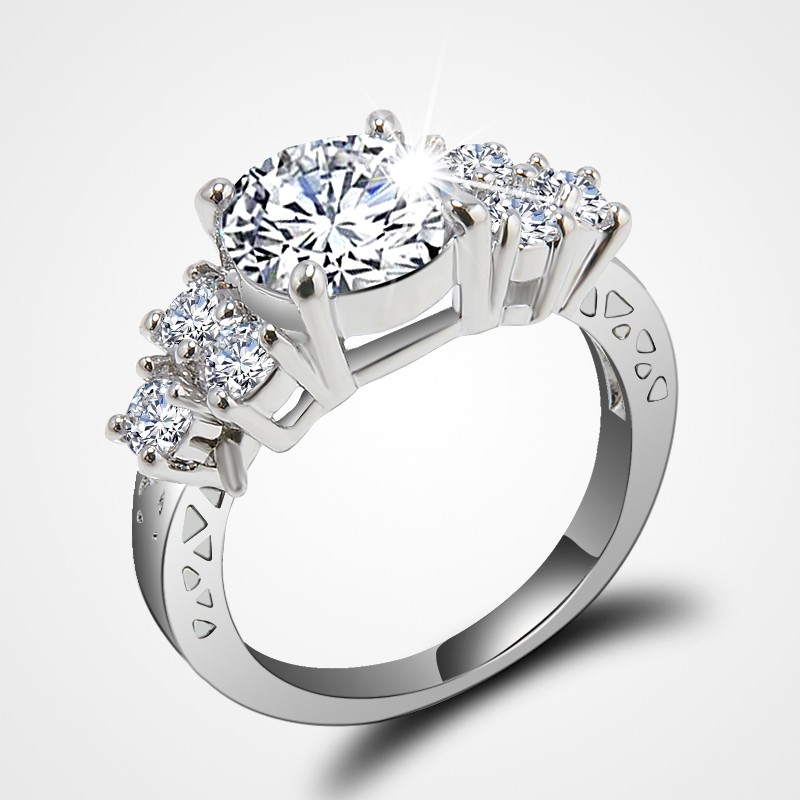 Ring med Cubic Zirconia i olika storlekar och i 925 Sterling Silverplätering - 2