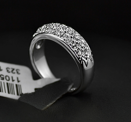 Ring med Stellux Austrian Crystals och platinumplätering - 5