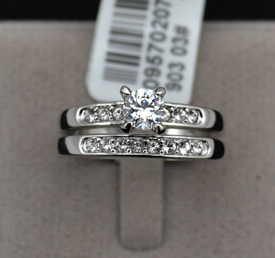 Dubbla ringar med Cubic Zirconia och platinumplätering - 7