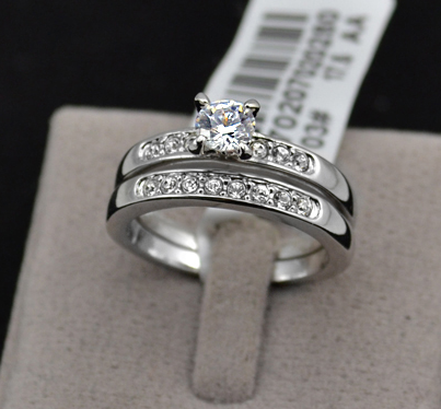 Dubbla ringar med Cubic Zirconia och platinumplätering - 5