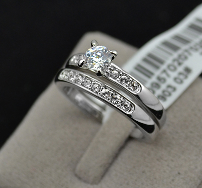 Dubbla ringar med Cubic Zirconia och platinumplätering - 3