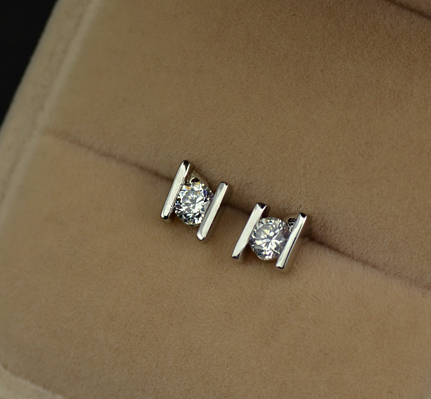 Örhängen med Cubic Zirconia och platinumplätering - 5
