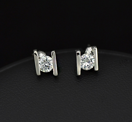 Örhängen med Cubic Zirconia och platinumplätering - 3