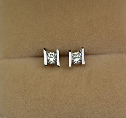 Örhängen med Cubic Zirconia och platinumplätering - 4
