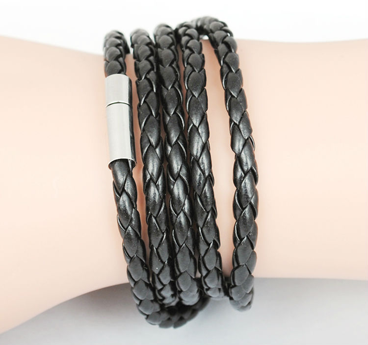 Läderarmband 90 cm -Svart - 3