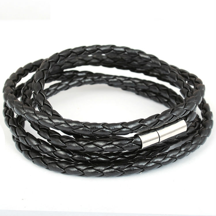 Läderarmband 90 cm -Svart - 2