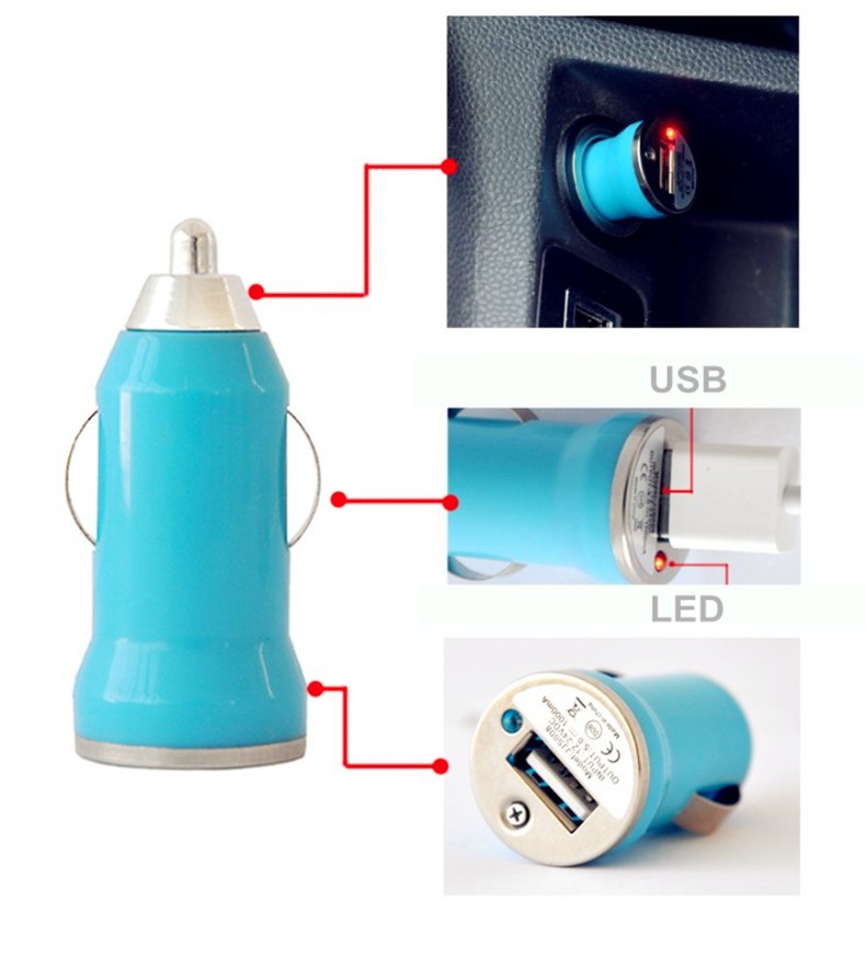 USB-laddare för cigarettuttaget i bilen -Finns i många färger! - 5