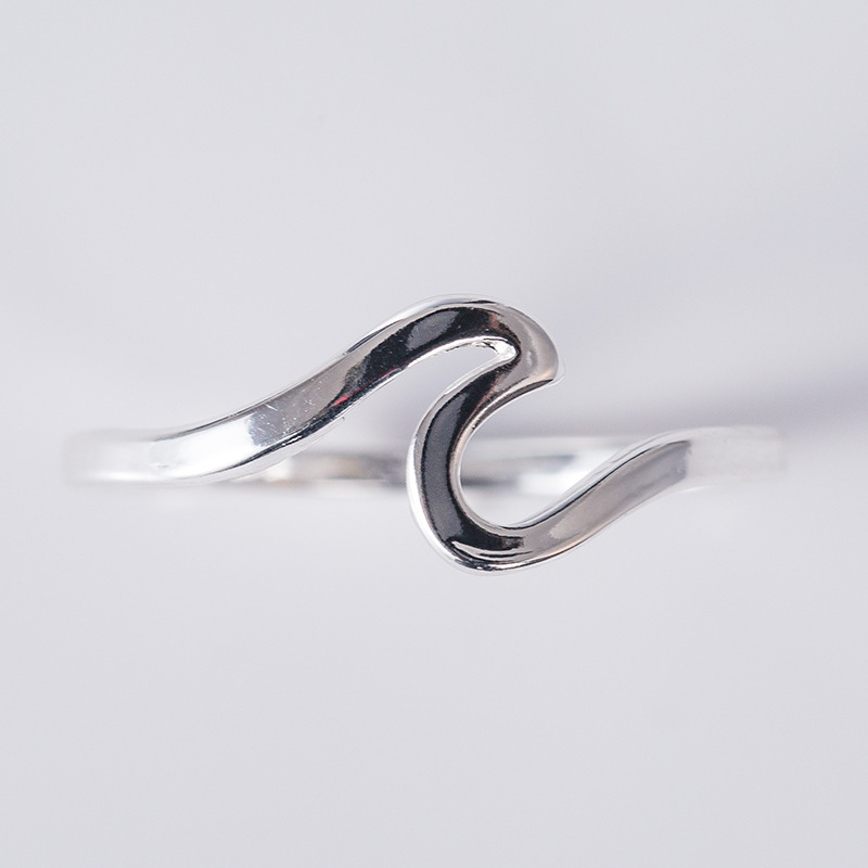 Ring  "Wave"  i 925 Sterling Silverplätering - 3