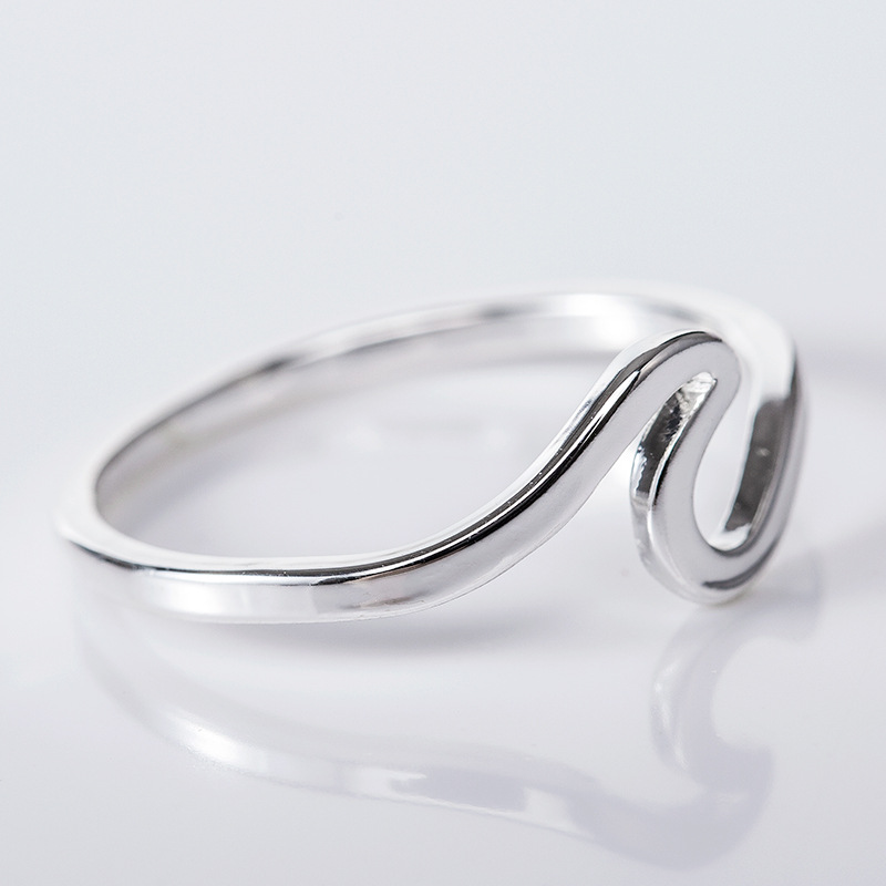 Ring  "Wave"  i 925 Sterling Silverplätering - 4