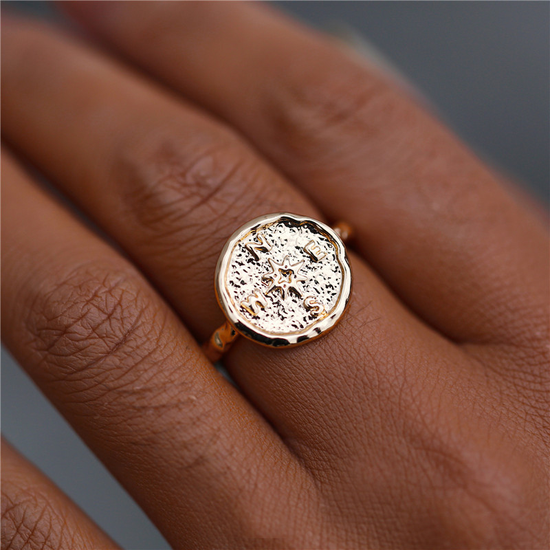 Ring  "Compass"  i 18K Guldplätering - 6