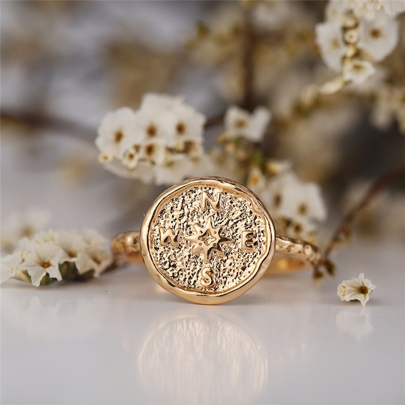 Ring  "Compass"  i 18K Guldplätering - 3