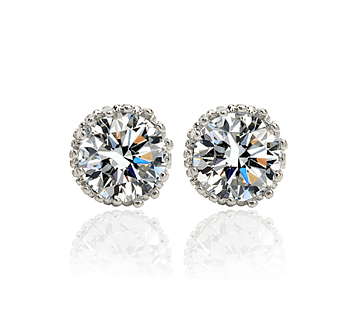 Örhängen med Cubic Zirconia samt i platinumplätering 9mm