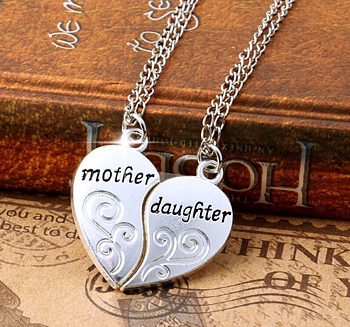 Dubbelt Halsband "Mother & Daughter" i 925 Sterling Silverplätering