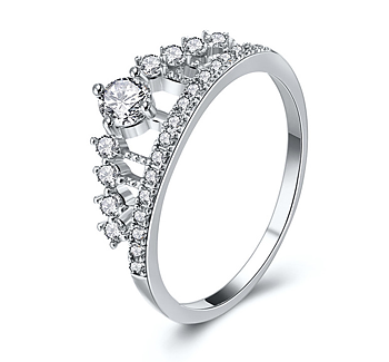 Ring "Crown" med Cubic Zirconia och i 925 Sterling Silverplätering