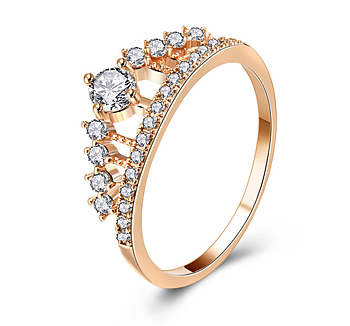 Ring "Crown" med Cubic Zirconia och i 18K Guldplätering