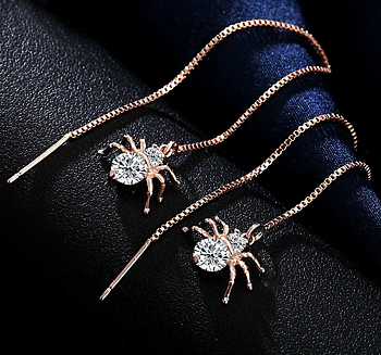 Örhängen "Spider" med Cubic Zirconia och i 18 K Guldplätering