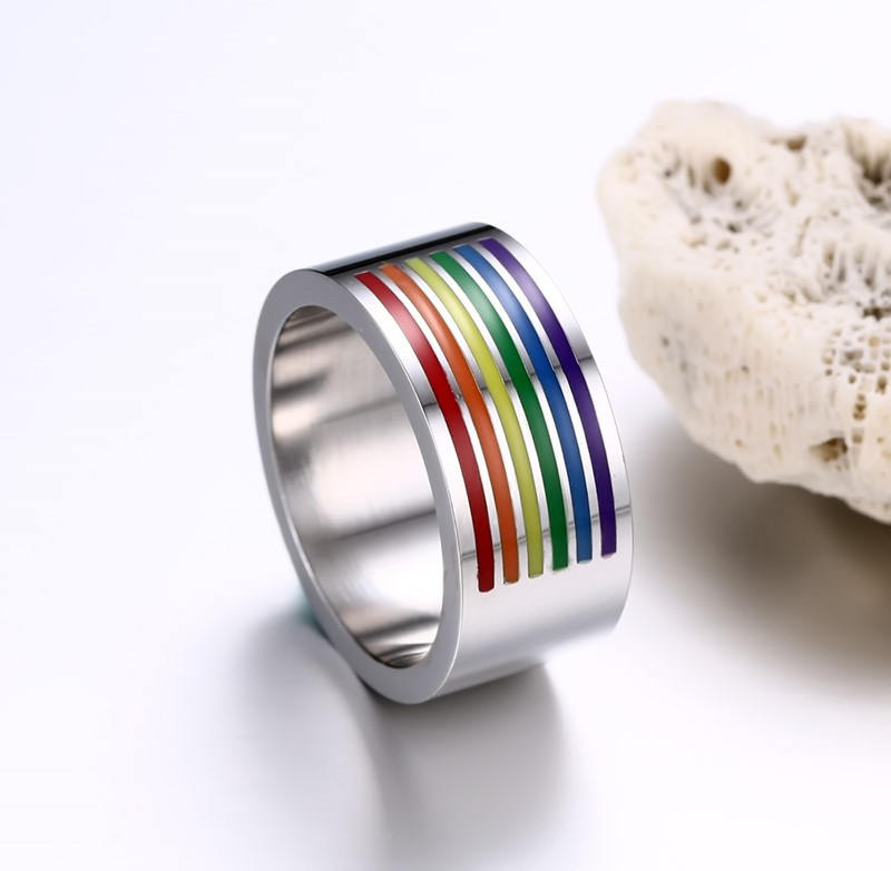 Ring "Rainbow"  i Rostfritt stål - 4