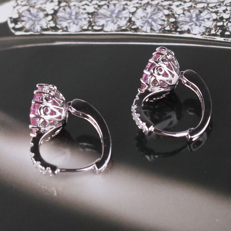Örhängen med Cubic Zirconia och i 18 K Vit Guldplätering - 3
