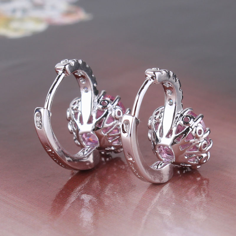 Örhängen med Cubic Zirconia och i 18 K Vit Guldplätering - 2