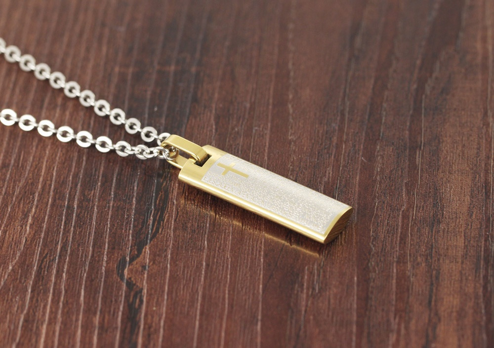 Halsband "Spanish Cross" i Rostfritt stål -Guld - 2