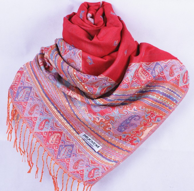 Pashmina Scarf   -Röd - 2