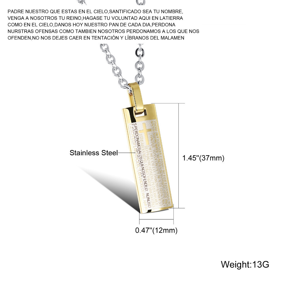 Halsband "Spanish Cross" i Rostfritt stål -Silver - 4