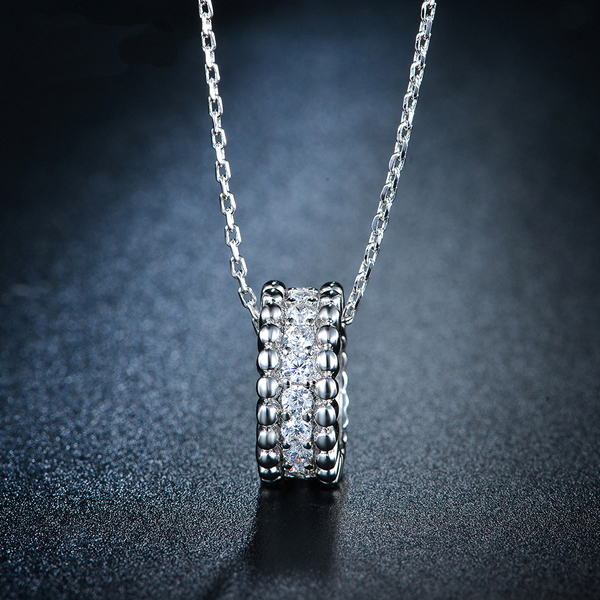 Halsband "Circle" med Cubic Zircona och i vit guldplätering - 4