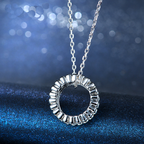 Halsband "Circle" med Cubic Zircona och i vit guldplätering - 3