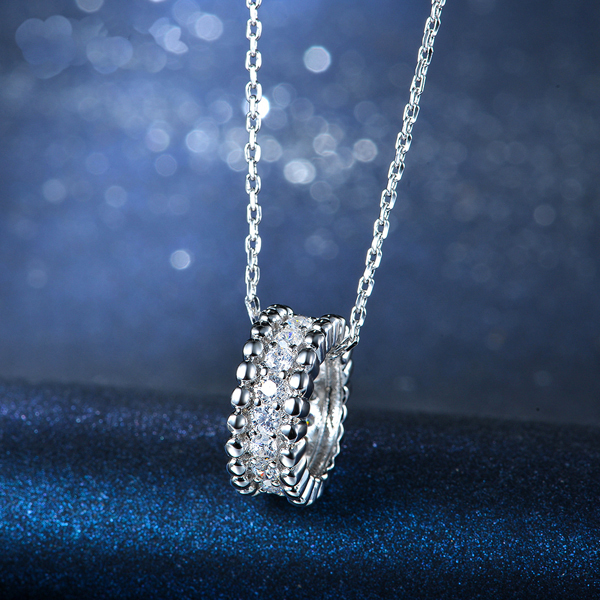 Halsband "Circle" med Cubic Zircona och i vit guldplätering - 2