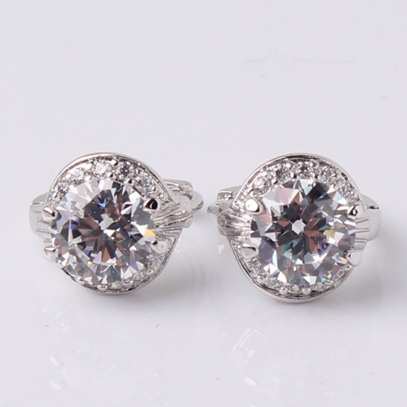 Örhängen med Cubic Zirconia och i 18 K Vit Guldplätering - 2