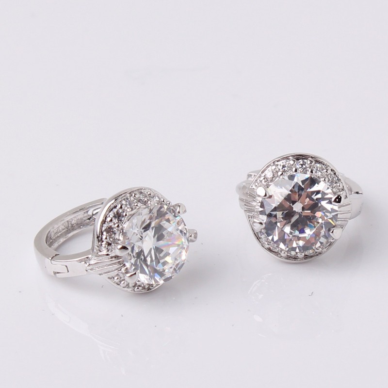 Örhängen med Cubic Zirconia och i 18 K Vit Guldplätering - 3