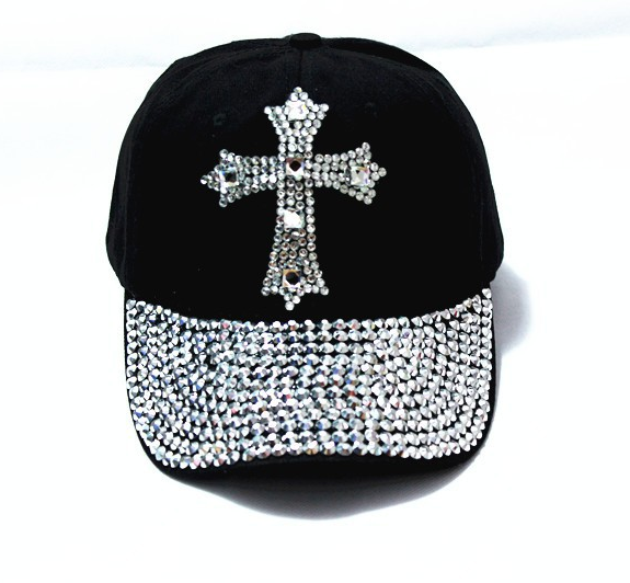 Strasskeps Cross -Svart - 2