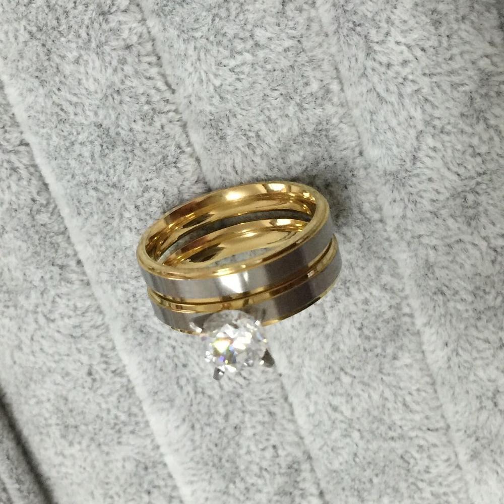 Parringar i Rostfritt stål och med  Titanium - och 18K Guldplätering - 6