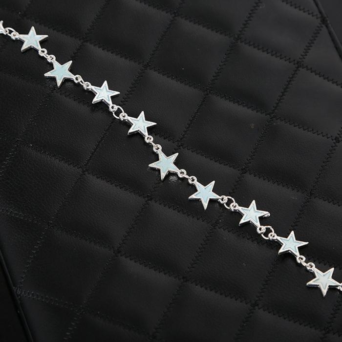 Ankelkedja "Luminious Stars" i 925 Sterling Silverplätering -lyser i mörker! - 7