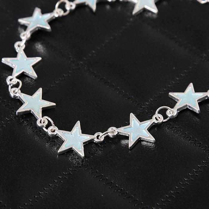 Ankelkedja "Luminious Stars" i 925 Sterling Silverplätering -lyser i mörker! - 4
