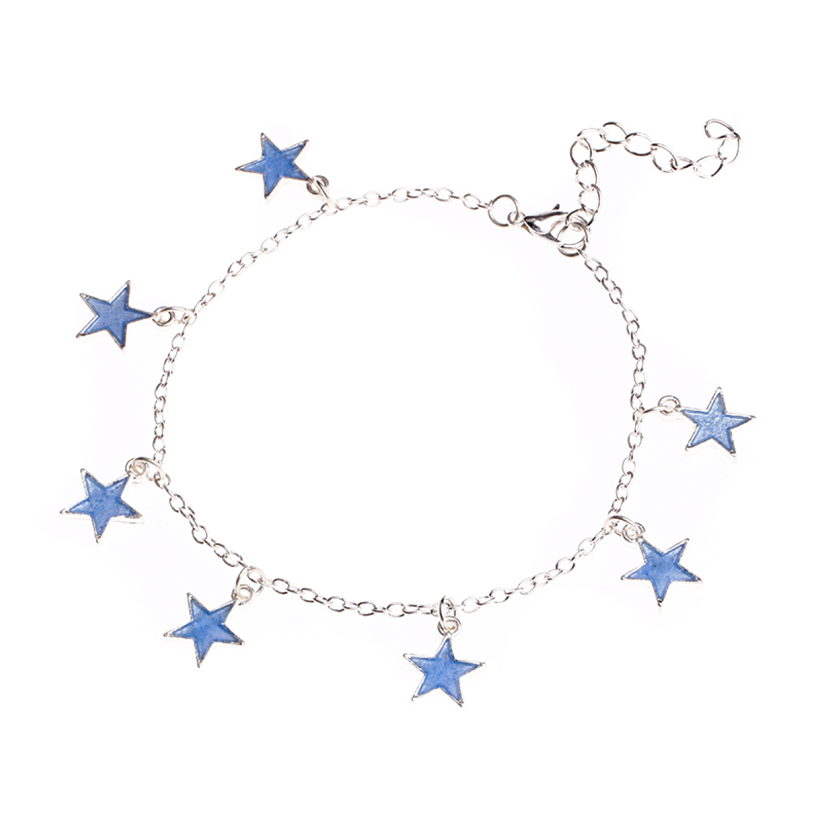 Ankelkedja "Luminious Stars" i 925 Sterling Silverplätering -lyser i mörker! - 2