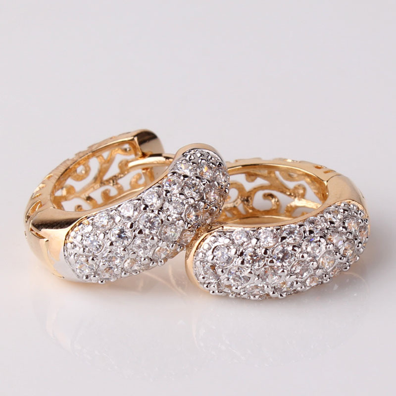 Örhängen med Cubic Zirconia och i 18 K Guldplätering - 2