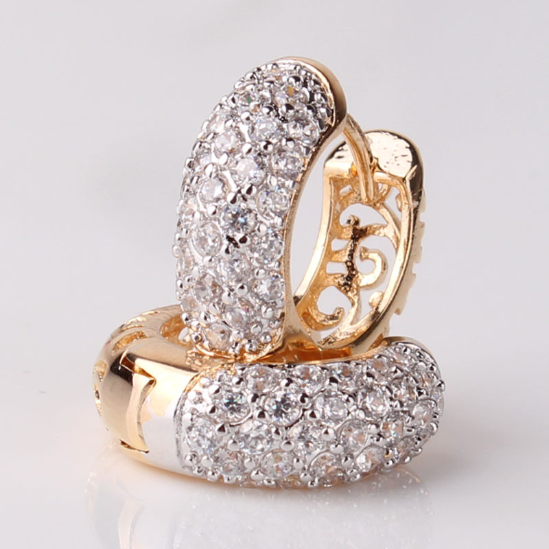 Örhängen med Cubic Zirconia och i 18 K Guldplätering - 3